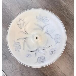 RARE Vintage Art Deco Frosted Glass Floral Ceiling Light Shade only